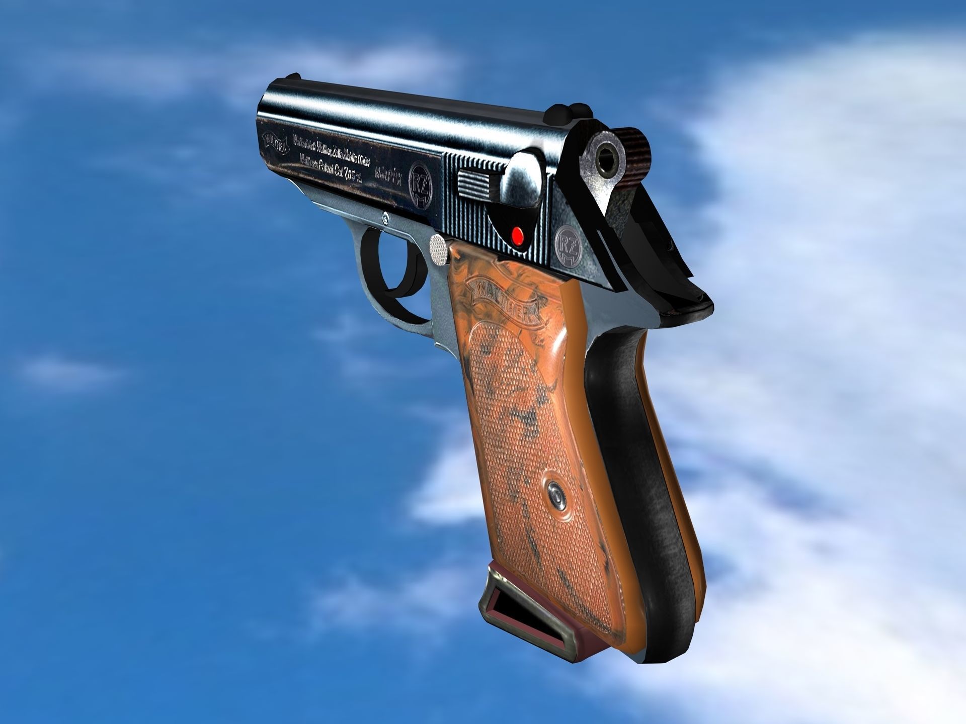 Walther PPK Classic Low-poly 3D model_4