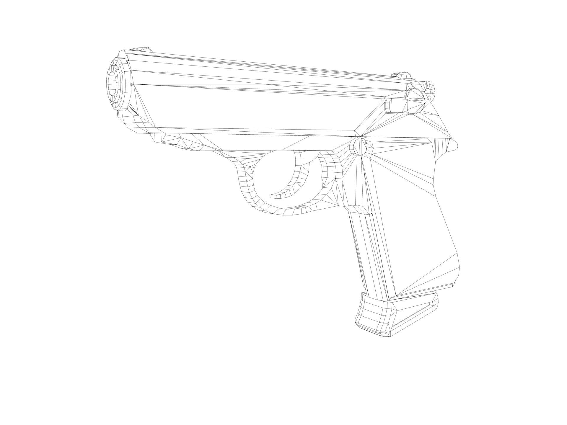 Walther PPK Classic Low-poly 3D model_6