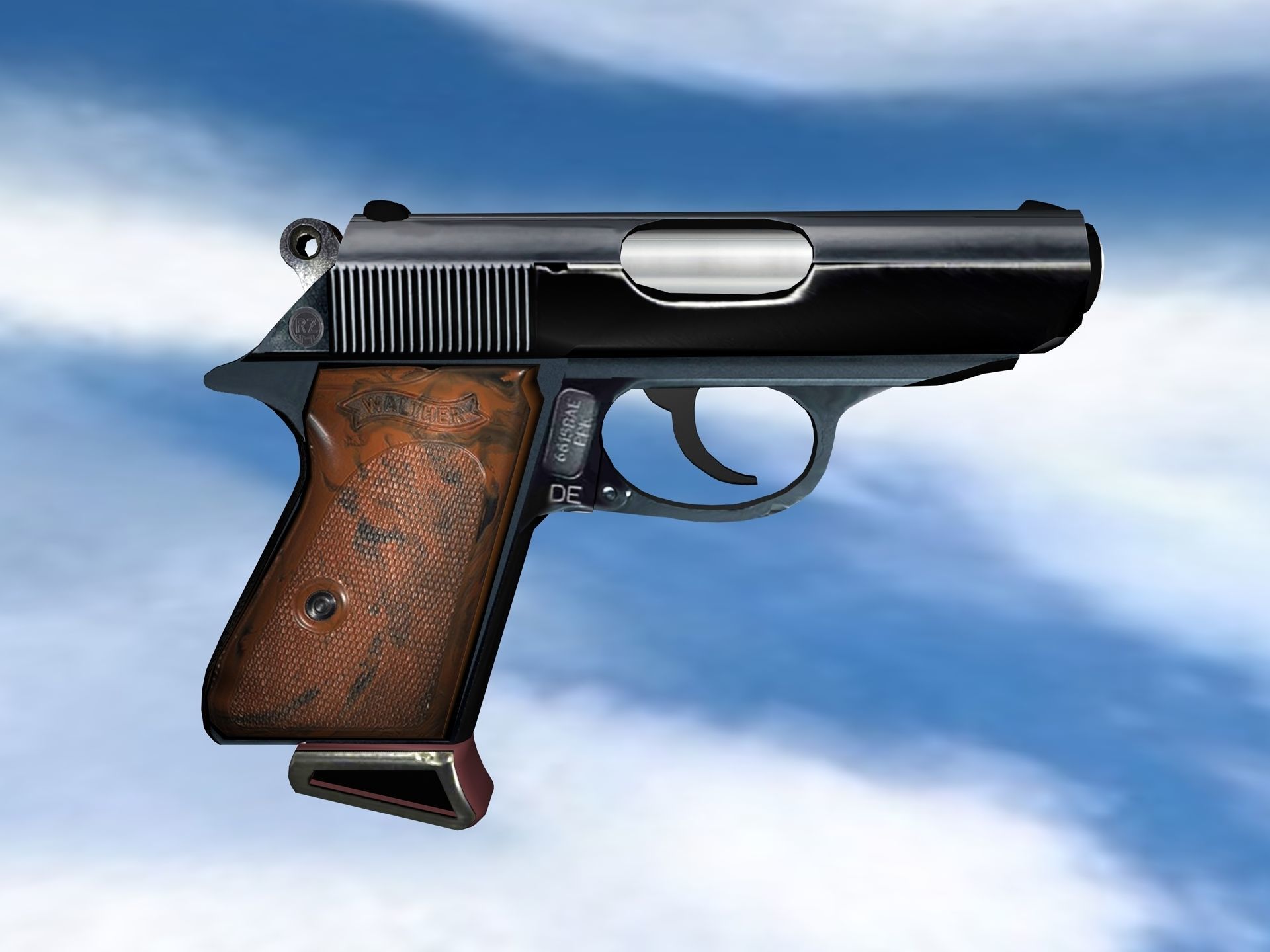 Walther PPK Classic Low-poly 3D model_2