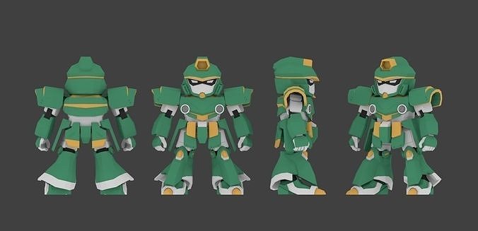 Super Mecha 22 - Buadom of Code Name BU40M Low-poly 3D model