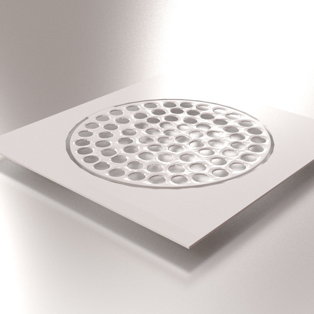 Bathroom Drain cover 3D model_1