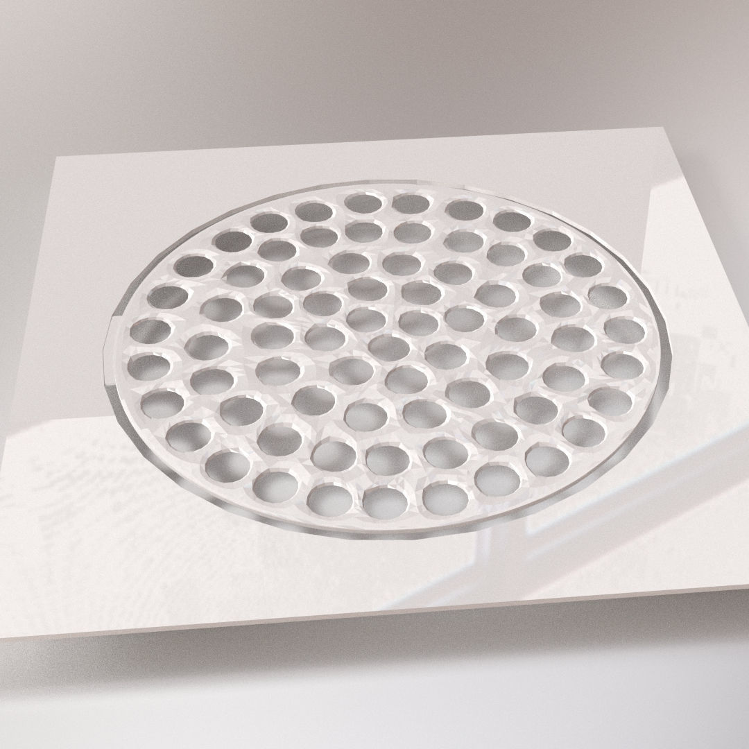 Bathroom Drain cover 3D model_2