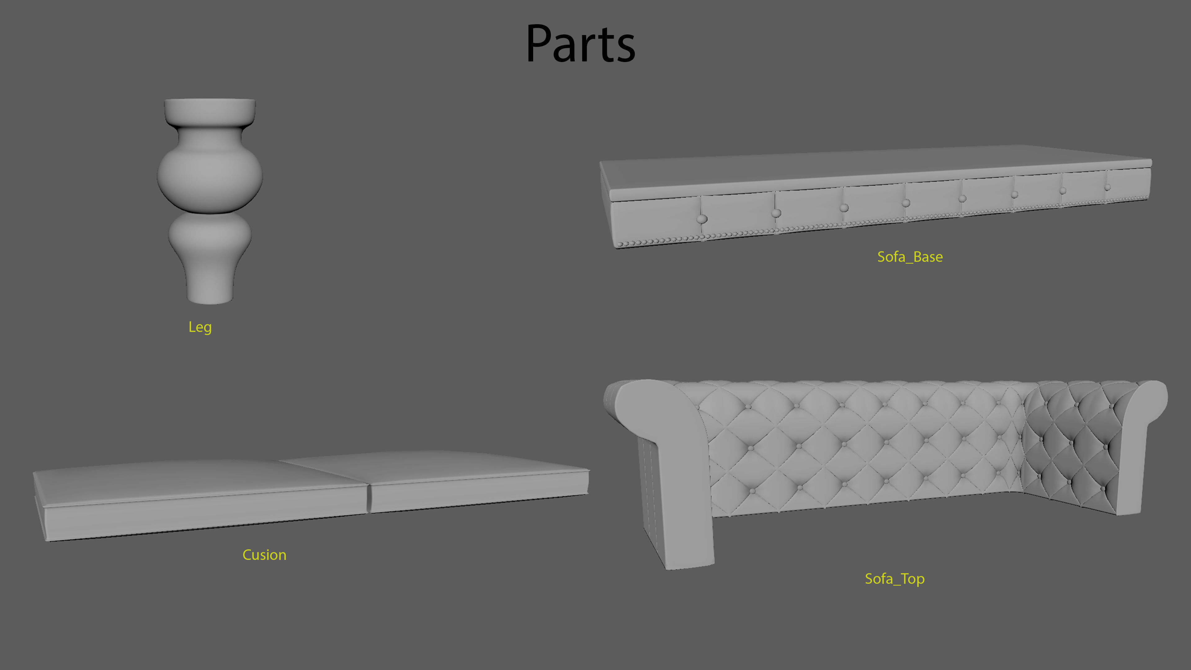 Chesterfield Sofa 3D model_5