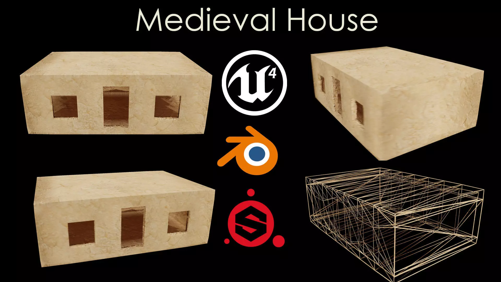 RockStone House with Unreal engine files uproject Free low-poly 3D model_0