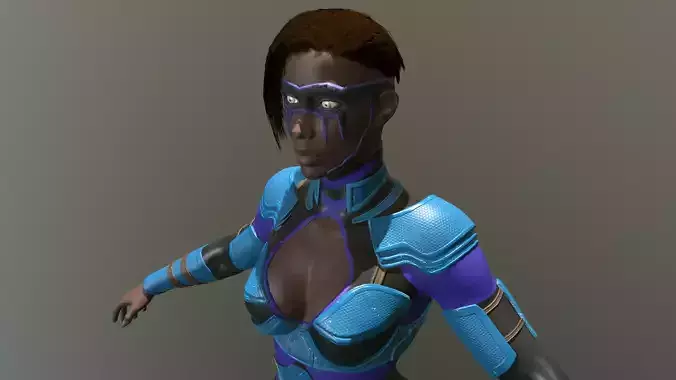 Superhero girl  Low-poly 3D model
