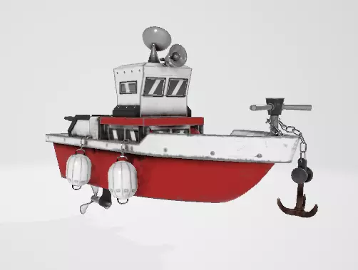 Cost Guard Boat Low-poly 3D model