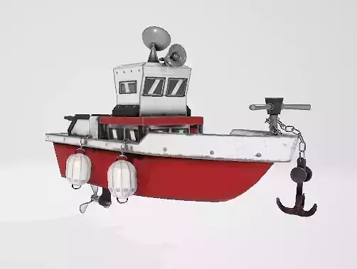 Cost Guard Boat Low-poly 3D model