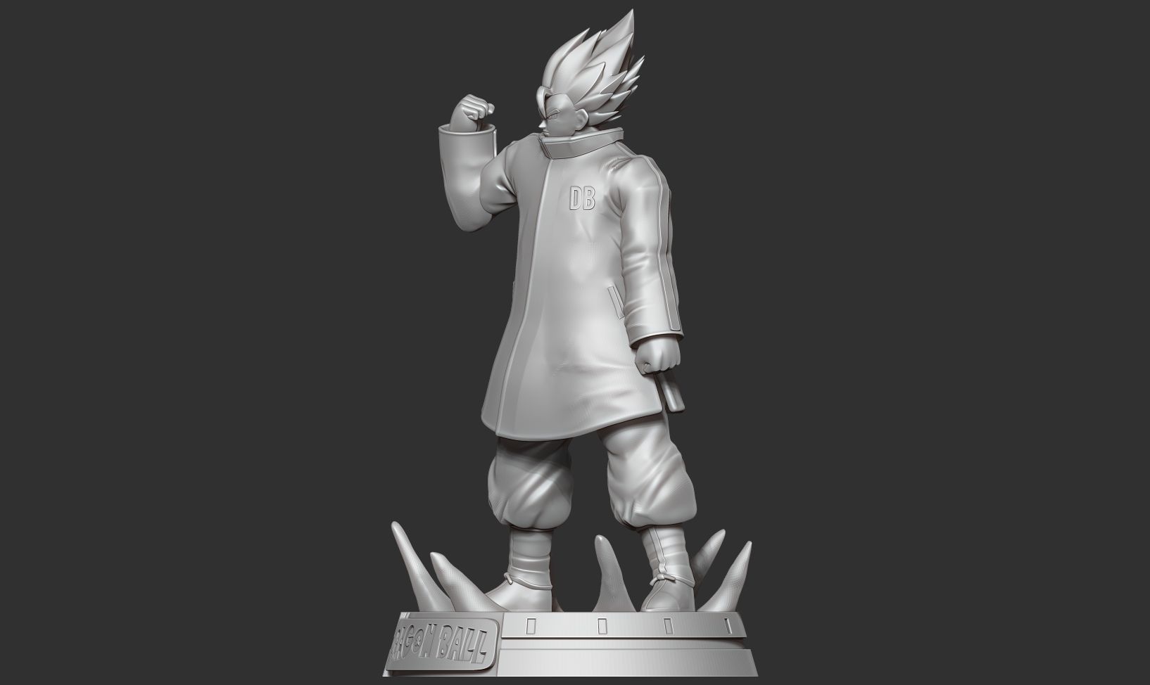 Goku in a blue jacket 3D print model_11