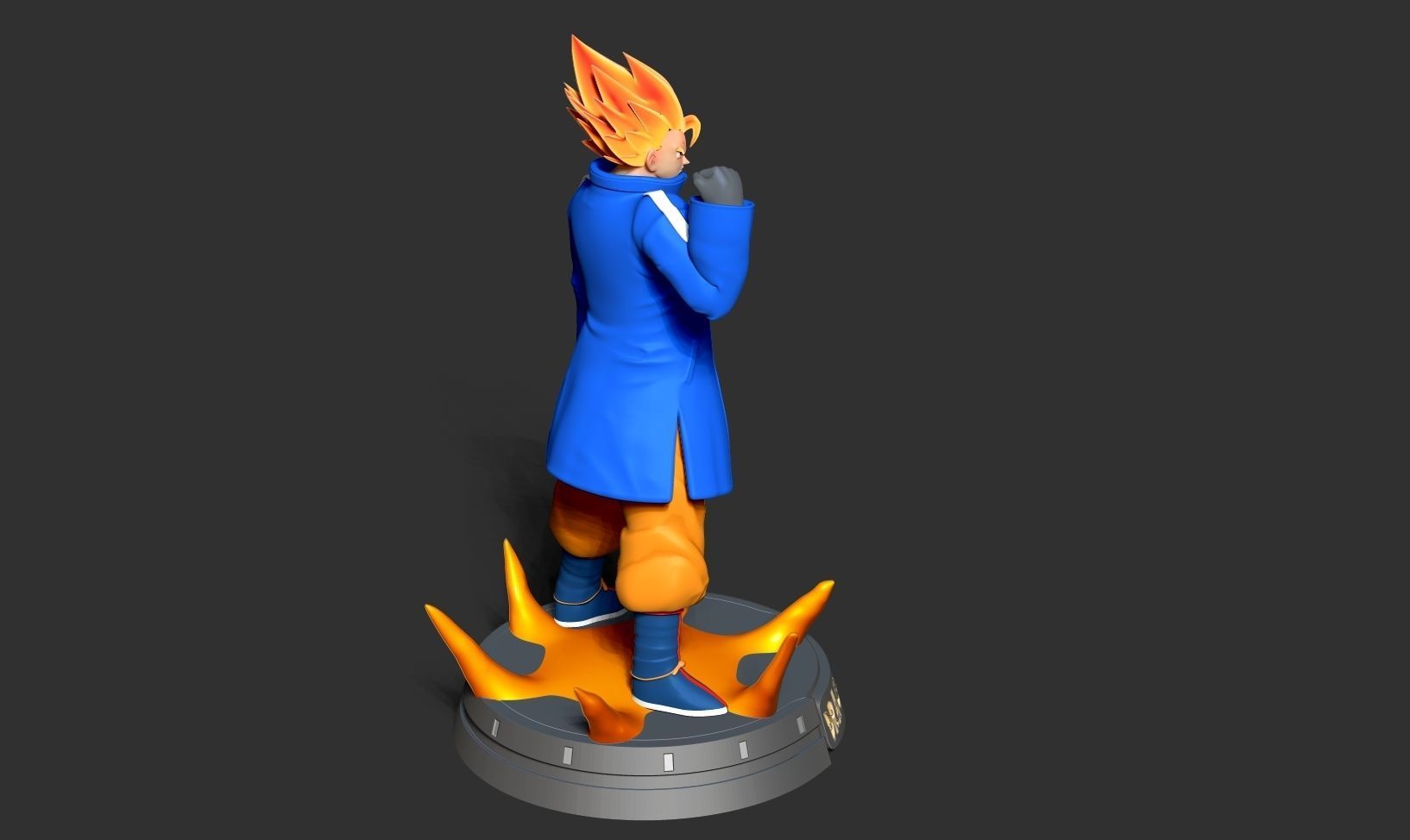Goku in a blue jacket 3D print model_17