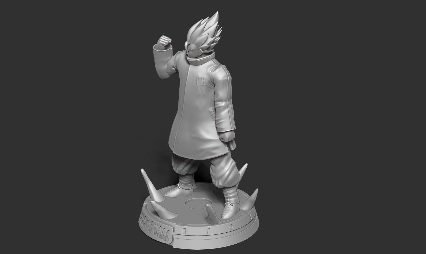 Goku in a blue jacket 3D print model_16