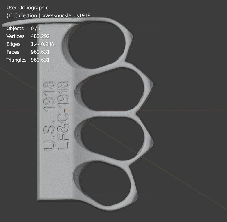 Brass knuckle US 1918  3D model_9