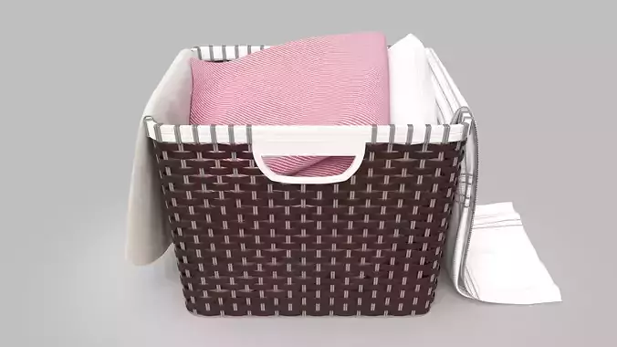 basket laundry with towel