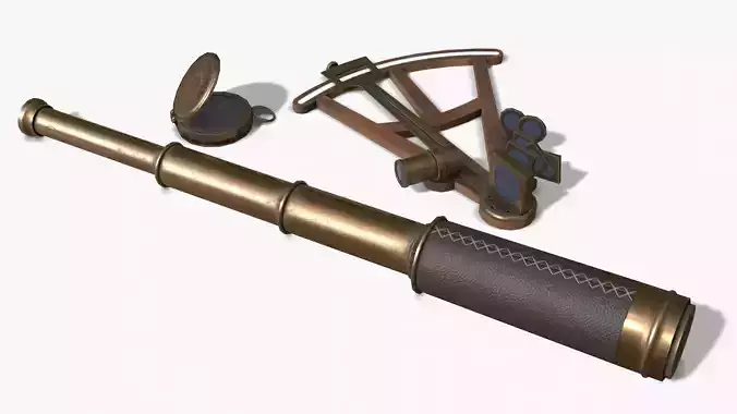 Old Nautical Tools Low-poly 3D model