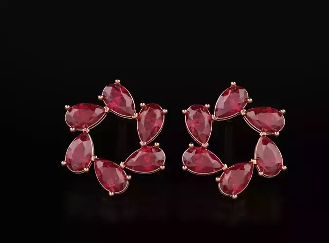 Stylish earrings with diamonds pear 589