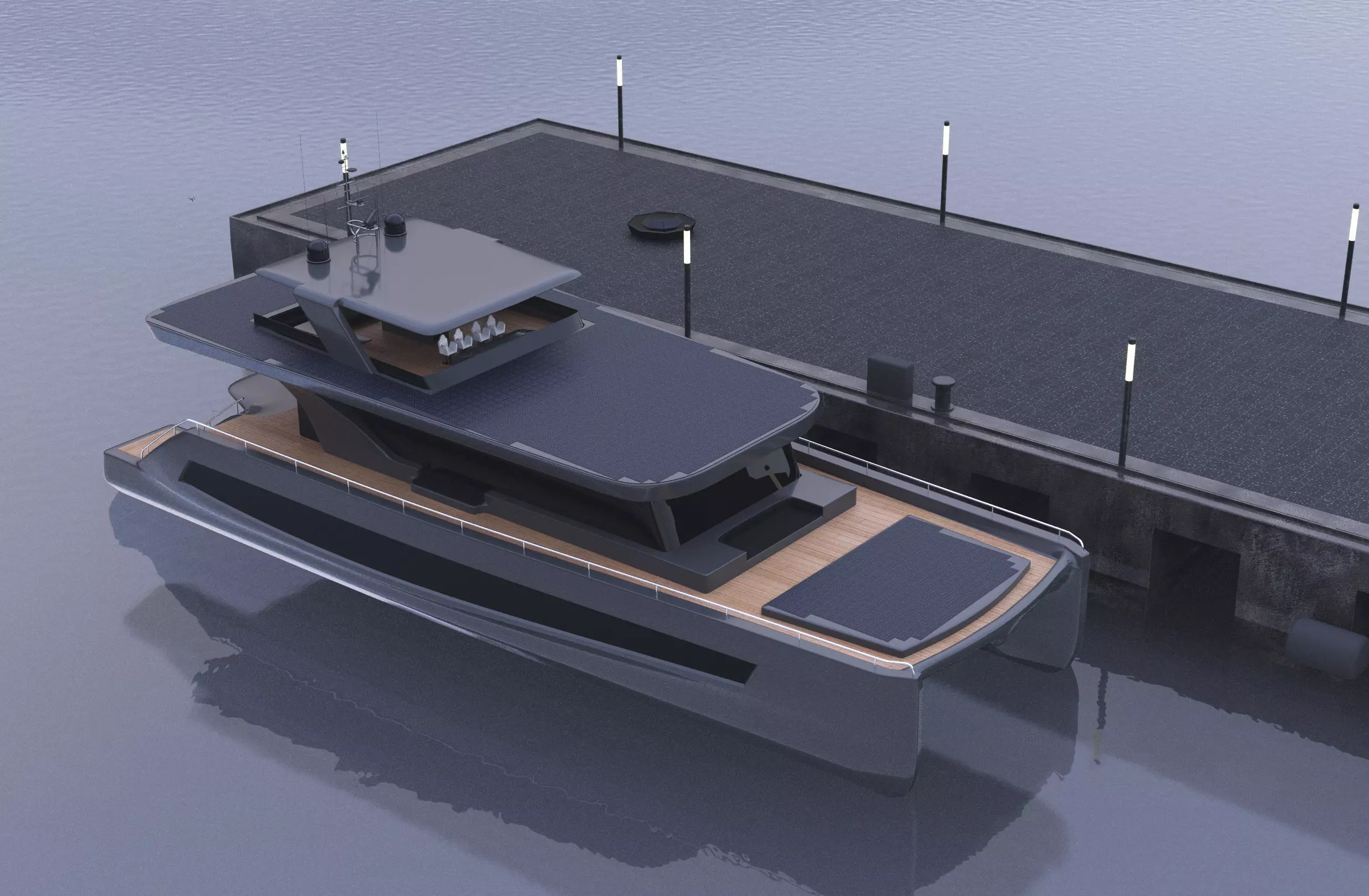 Luxury Solar Catamaran 3D model