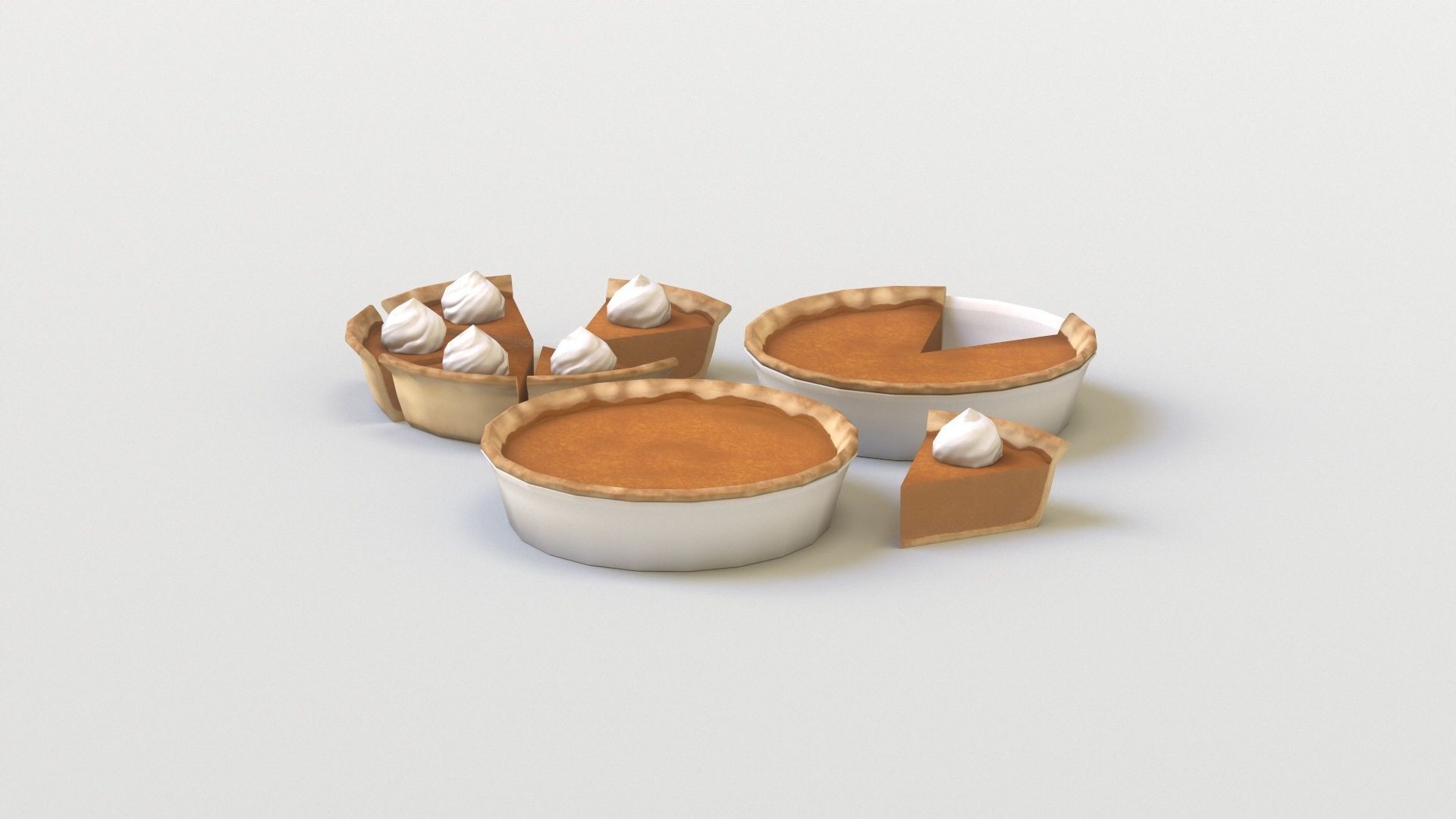 Pumpkin Pie G77 Low-poly 3D model_4
