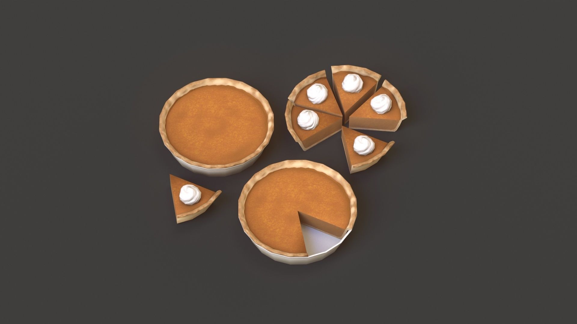Pumpkin Pie G77 Low-poly 3D model_9