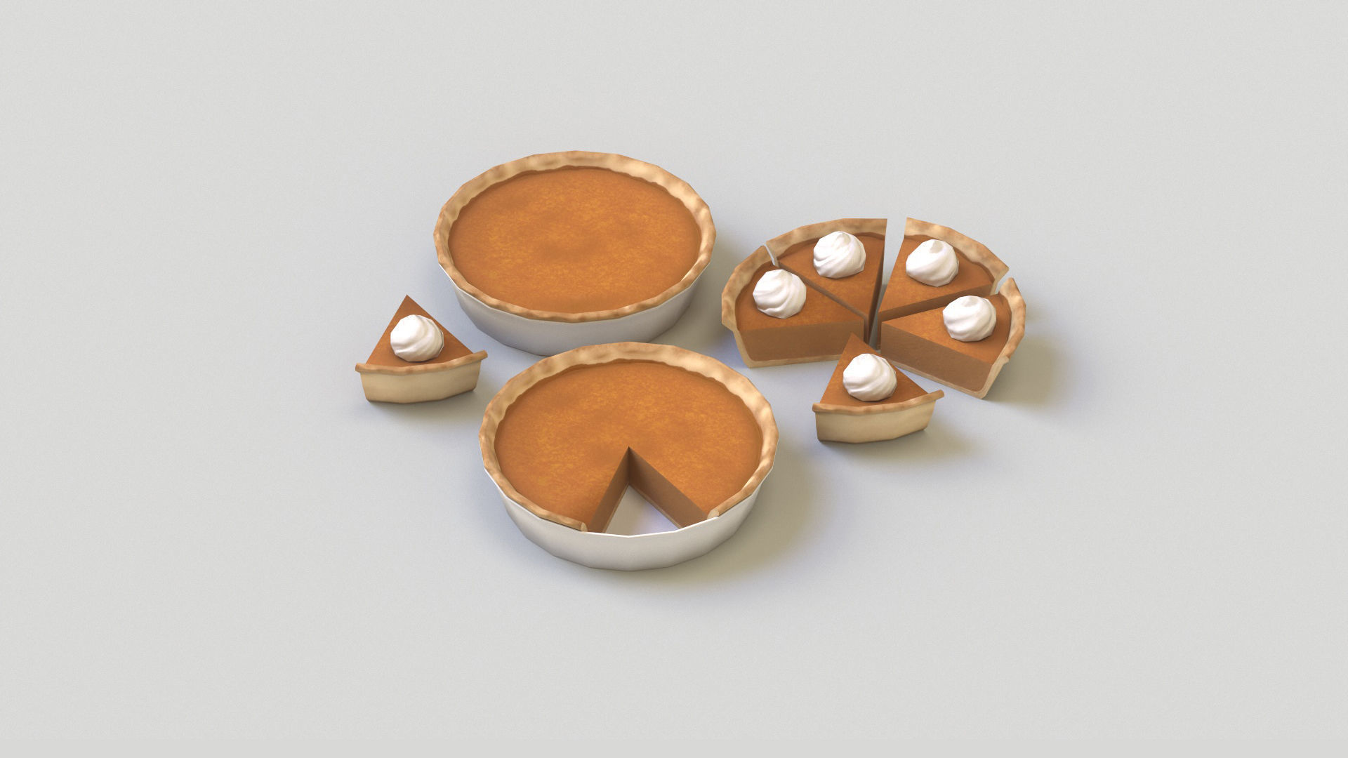 Pumpkin Pie G77 Low-poly 3D model_6