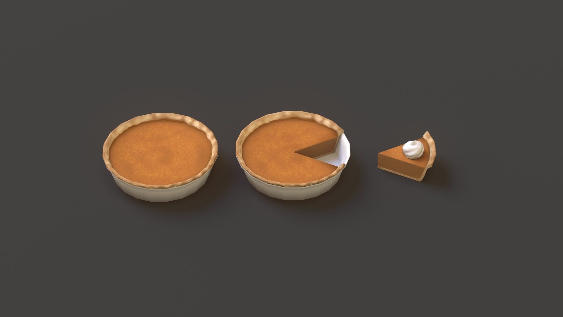 Pumpkin Pie G77 Low-poly 3D model_12