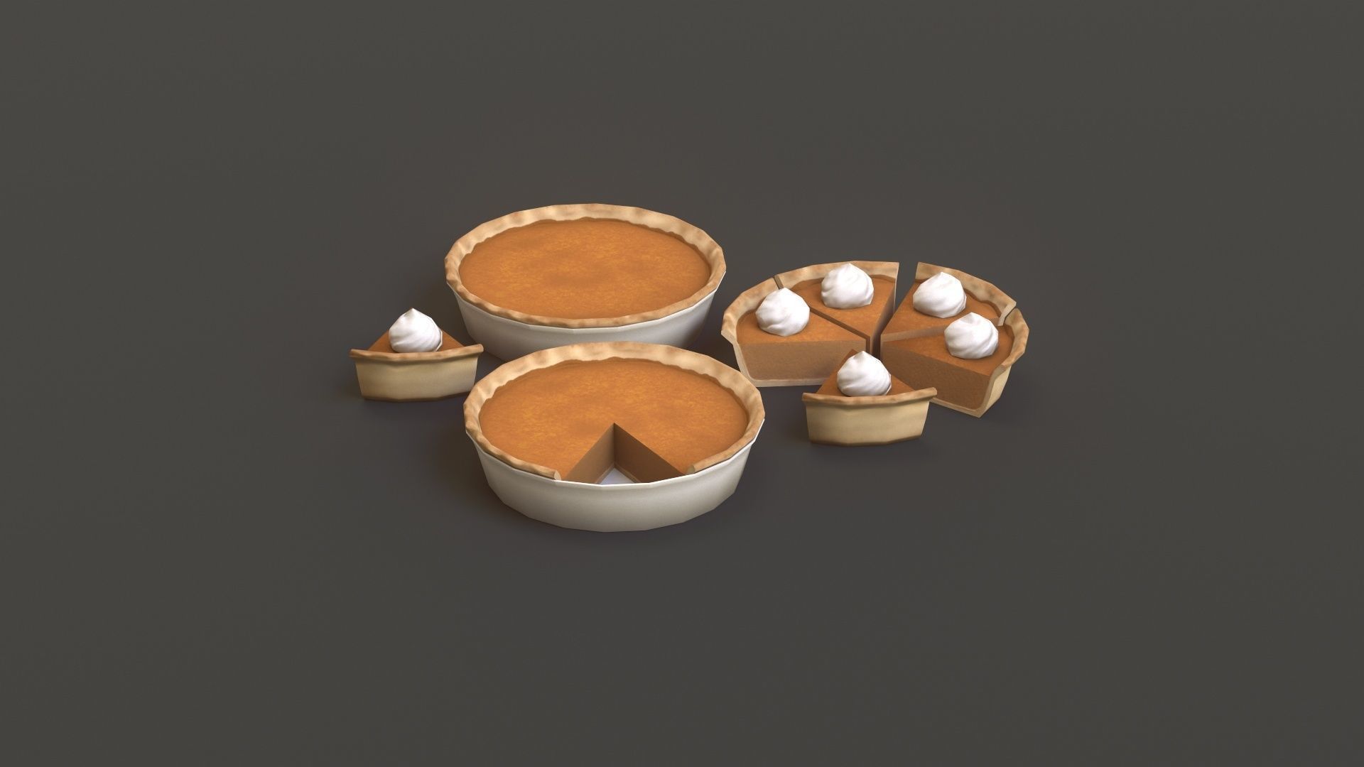 Pumpkin Pie G77 Low-poly 3D model_10
