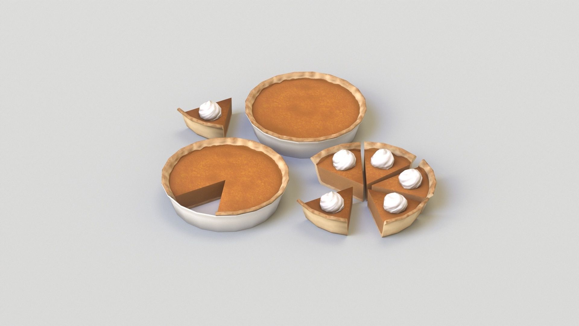 Pumpkin Pie G77 Low-poly 3D model_2