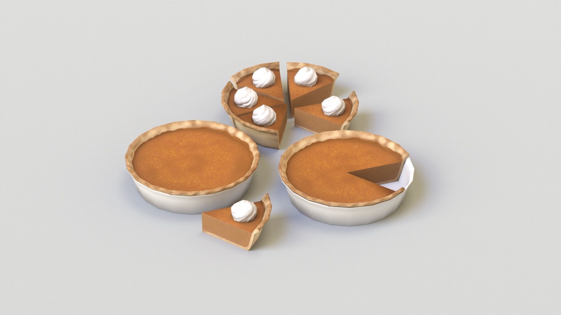 Pumpkin Pie G77 Low-poly 3D model_3