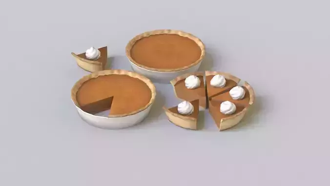 Pumpkin Pie G77 Low-poly 3D model