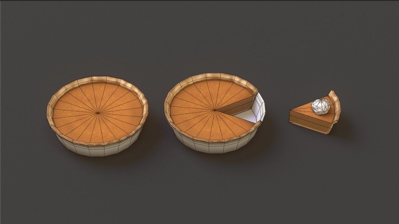 Pumpkin Pie G77 Low-poly 3D model_1
