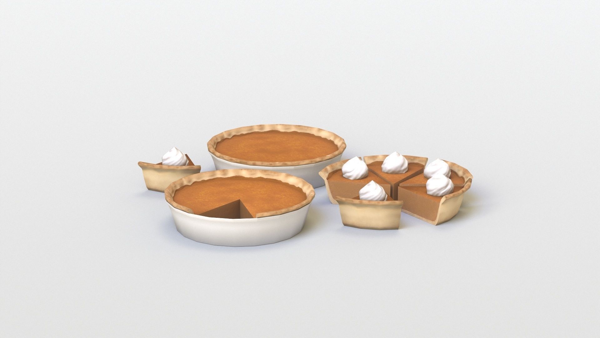 Pumpkin Pie G77 Low-poly 3D model_5