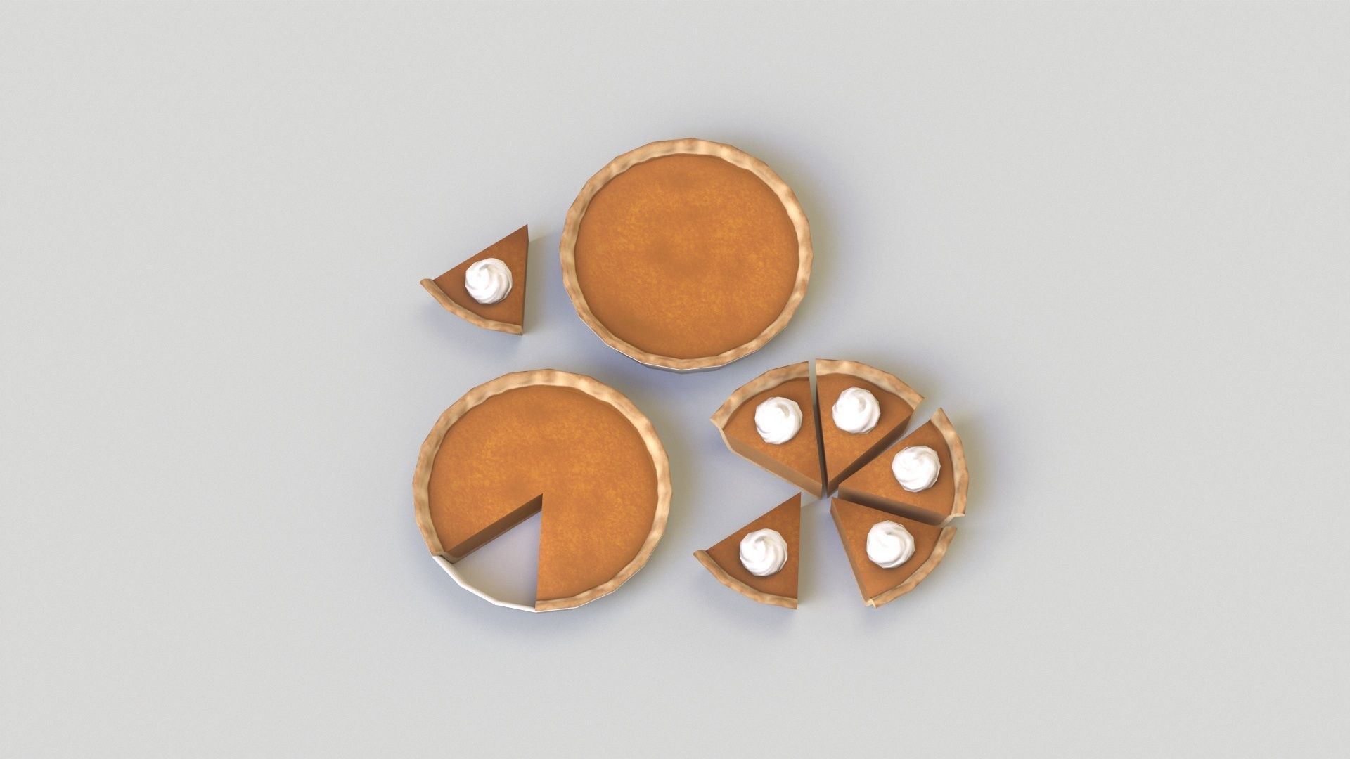 Pumpkin Pie G77 Low-poly 3D model_7