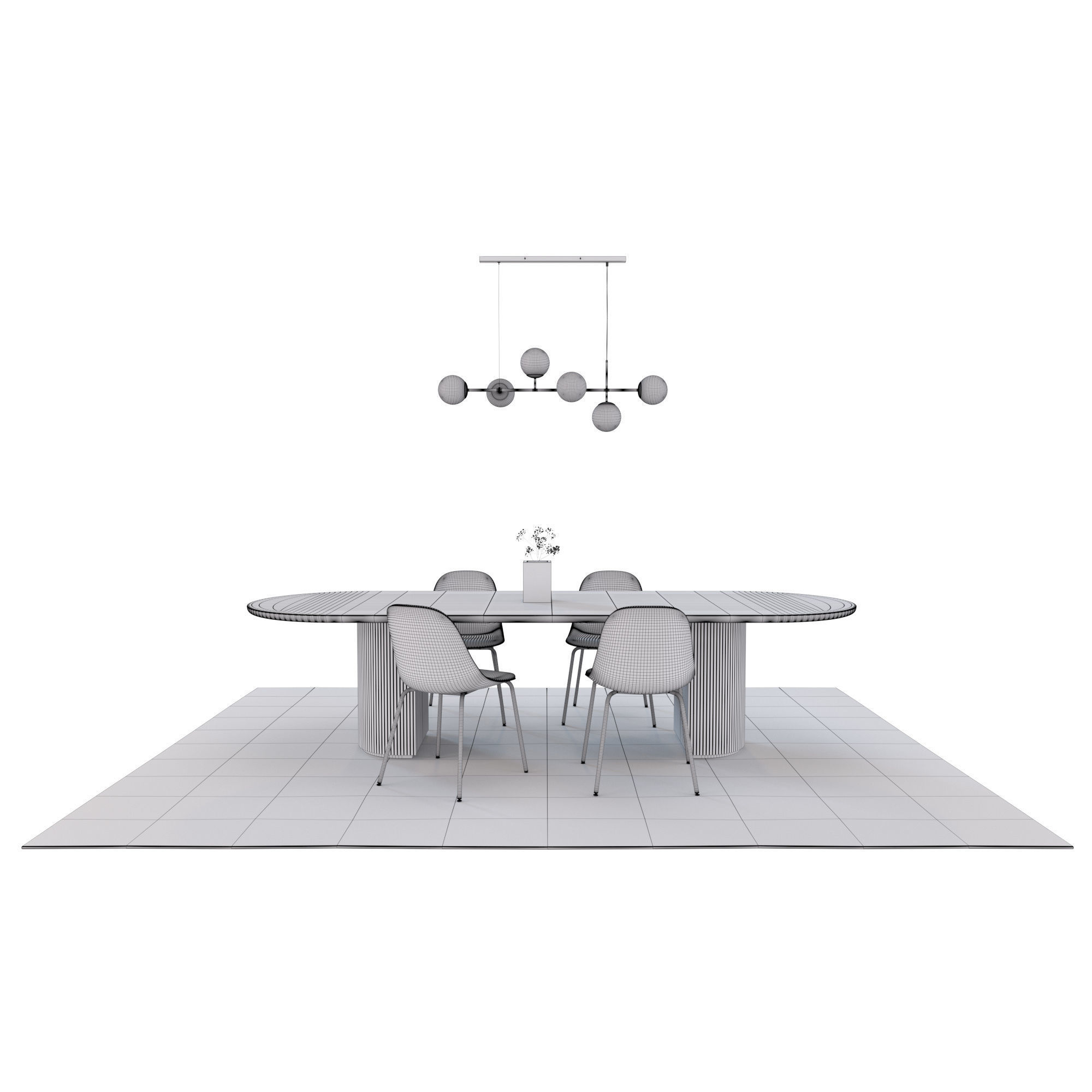 Model Set 08 Moon Dining Table Orb Pendant Harbor Chair MENU 3D model_6