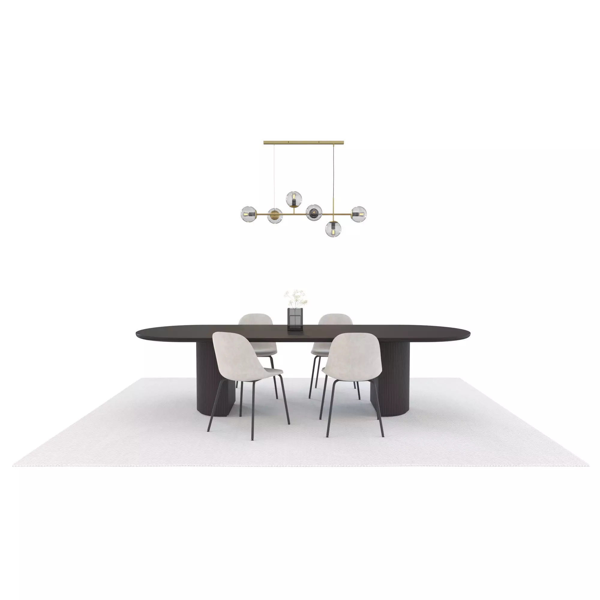 Model Set 08 Moon Dining Table Orb Pendant Harbor Chair MENU 3D model_0