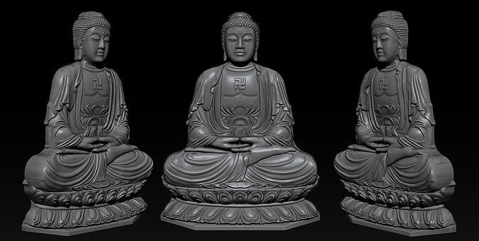 Pendant Buddha - STL- OBJ and ZTL 3D print model