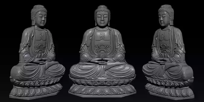 Pendant Buddha - STL- OBJ and ZTL