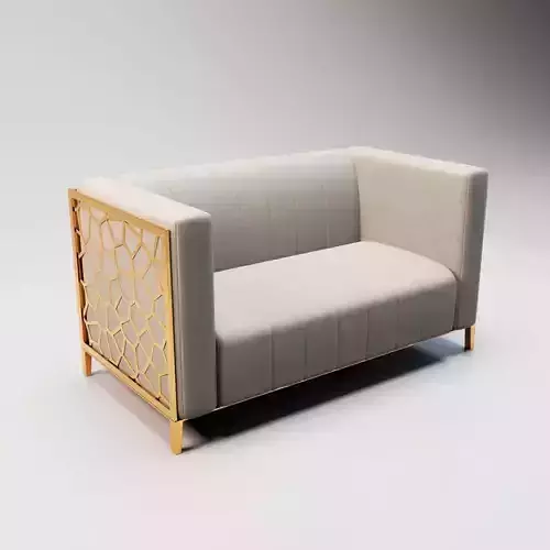 56 - Annie Cream Velvet 2-Seater Sofa