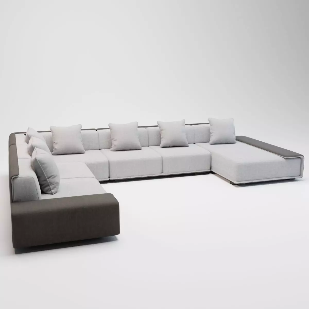 55 - Brynn - Grey Fabric Corner Sofa 3D model