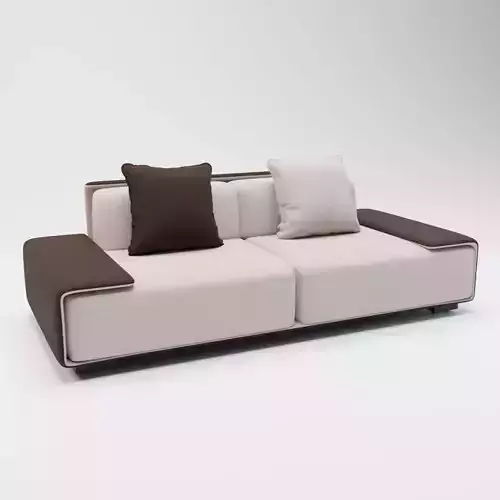 54 - Brynn - Brown Fabric 3-Seater Sofa