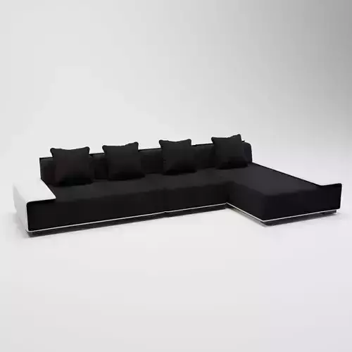 49 - Brynn - Black - Fabric Corner Sofa