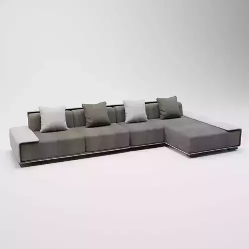44 - Brynn - Grey Fabric Corner Sofa