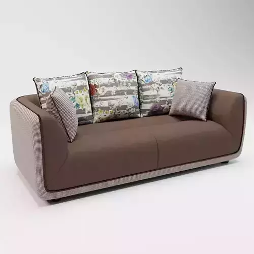 36- Arla - Brown Velvet 3-Seater Sofa