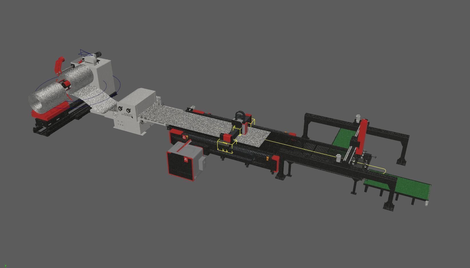 Coil laser cutting machine Animation 3D model_8