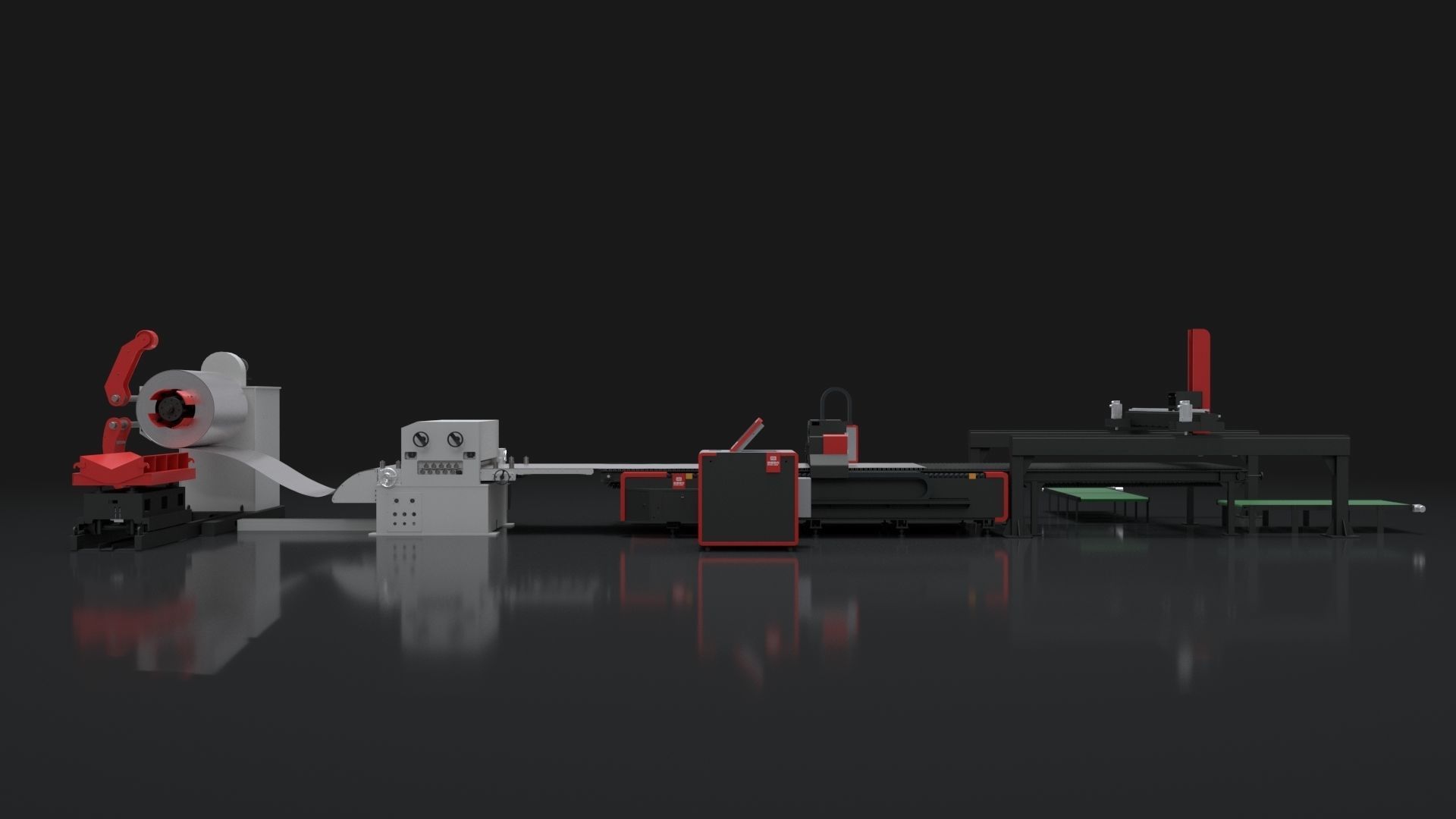 Coil laser cutting machine Animation 3D model_5