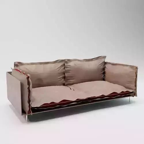 28 - Winston - Brown Leather and Fabric 2 and 3 -Seater Sofa