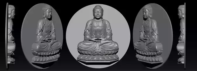 Pendant Buddha - STL- OBJ and ZTL 3D print model