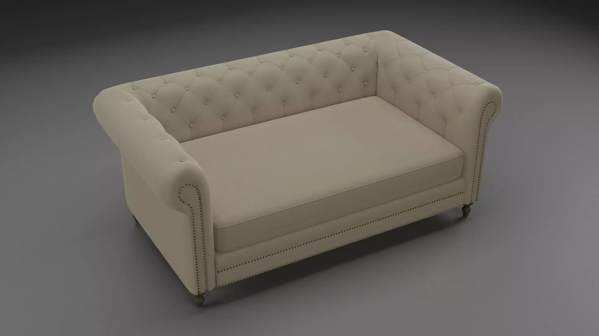 Chesterfield Rolled Arm Sofa Free 3D model
