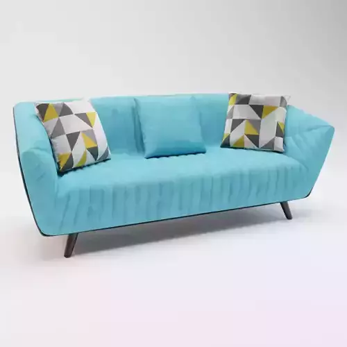 25 - Estella - Blue Velvet 3-Seater Sofa
