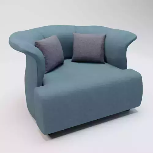 21 - Oyster - Blue Fabric Armchair