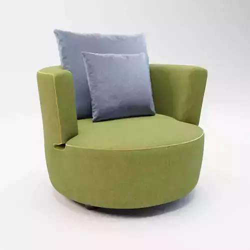 20 - Elinore - Green Velvet Armchair 3D model