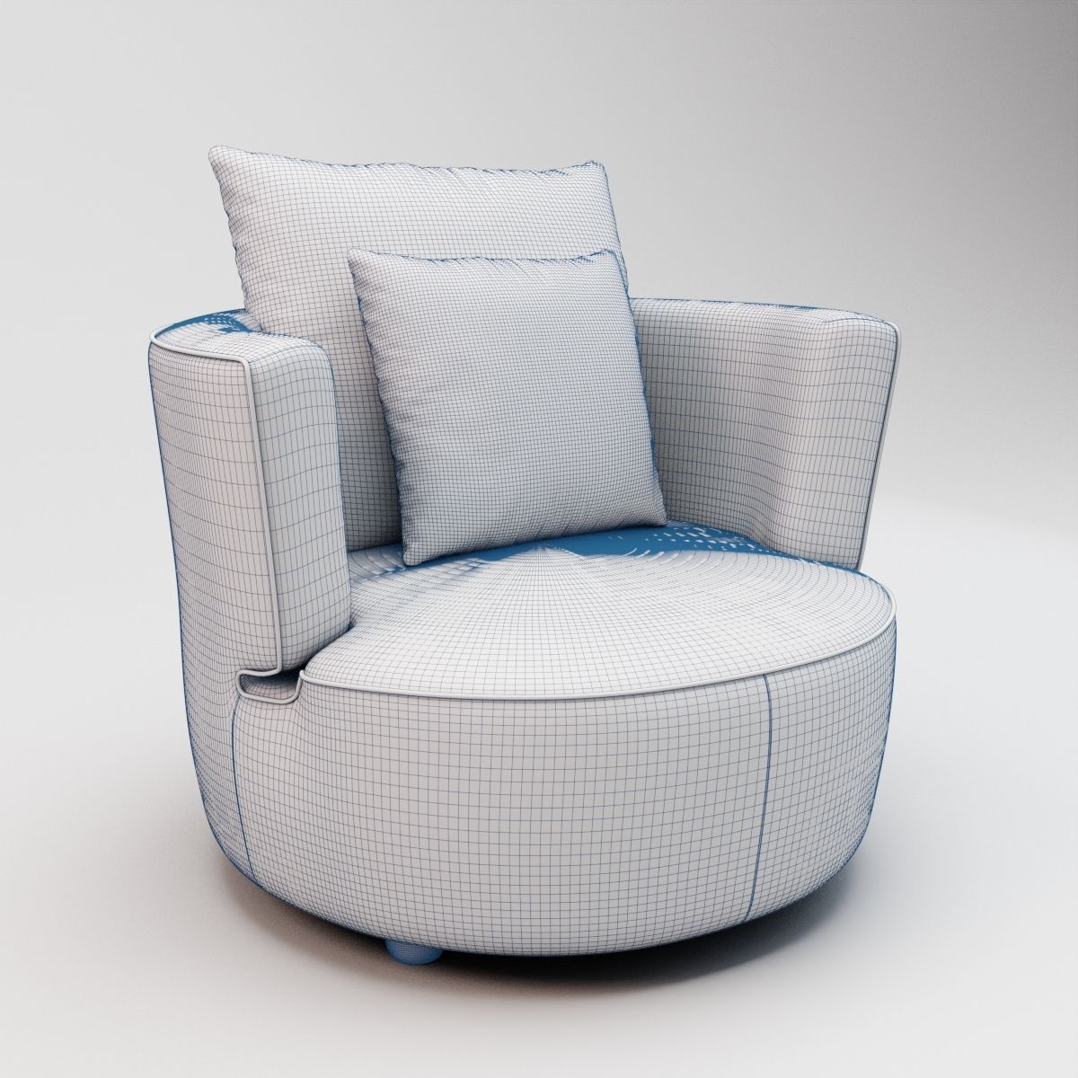 20 - Elinore - Green Velvet Armchair 3D model_1