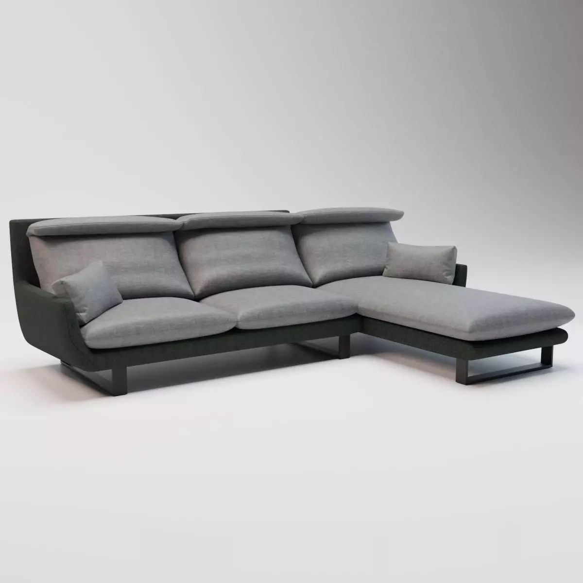 16 - Bronwyn - Grey Fabric Corner Sofa 3D model_0